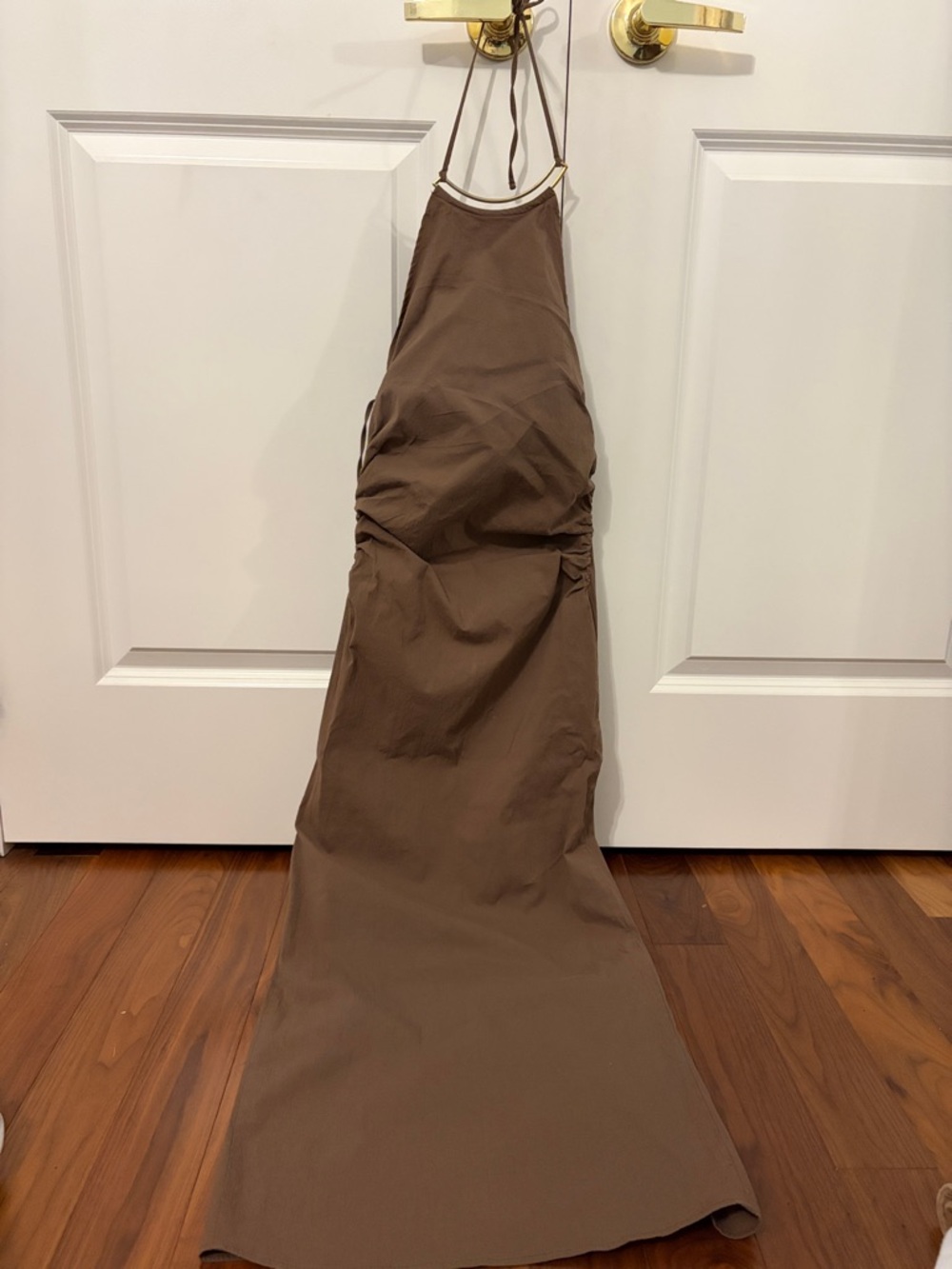 Zara Brown Halter Maxi Dress
